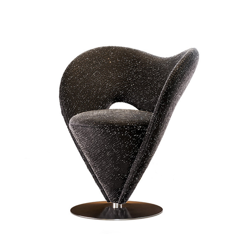 Contemporary Luxury Curved Chenille Fabric Carbon Steel Stainless Steel Vanity Stool Backrest Armless For Bedroom