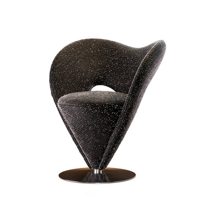 Contemporary Luxury Curved Chenille Fabric Carbon Steel Stainless Steel Vanity Stool Backrest Armless For Bedroom