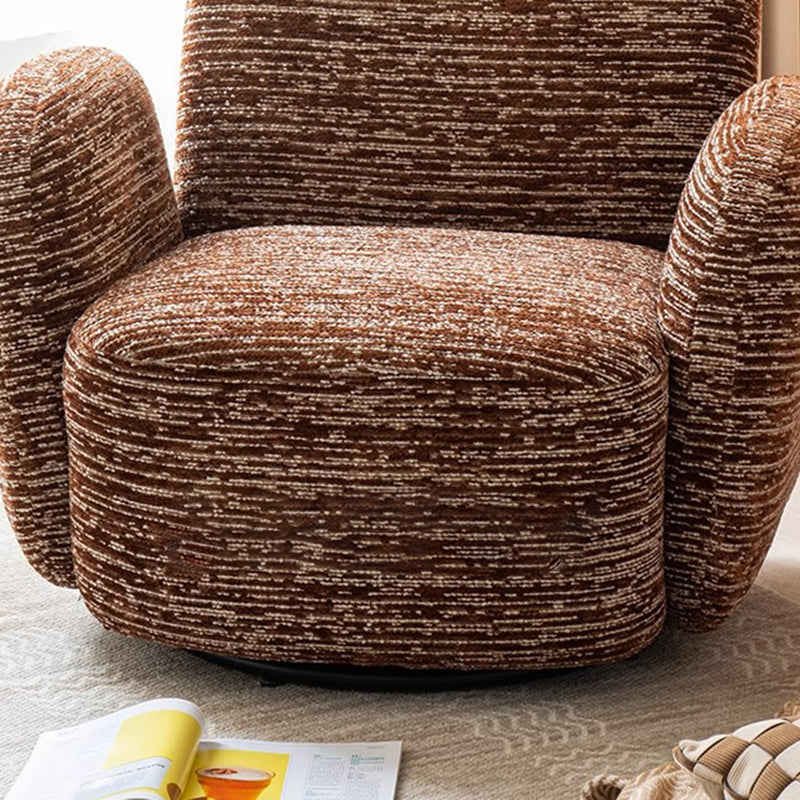Traditional Vintage Rectangular Cotton-Linen Solid Wood Accent Chair Backrest Armrest For Living Room