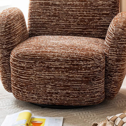 Traditional Vintage Rectangular Cotton-Linen Solid Wood Accent Chair Backrest Armrest For Living Room