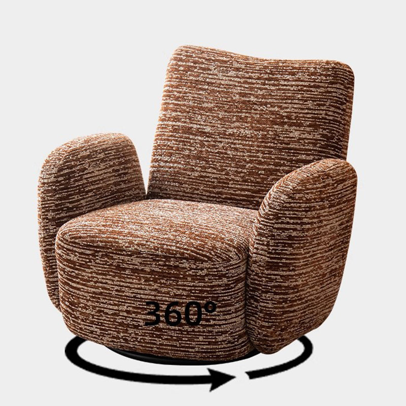 Traditional Vintage Rectangular Cotton-Linen Solid Wood Accent Chair Backrest Armrest For Living Room