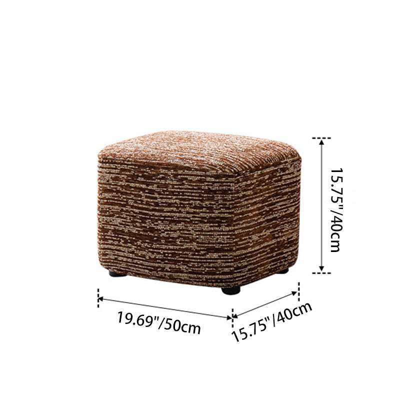 Traditional Vintage Rectangular Cotton-Linen Solid Wood Accent Chair Backrest Armrest For Living Room