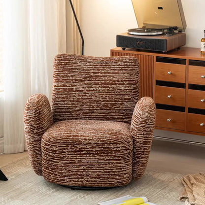 Traditional Vintage Rectangular Cotton-Linen Solid Wood Accent Chair Backrest Armrest For Living Room