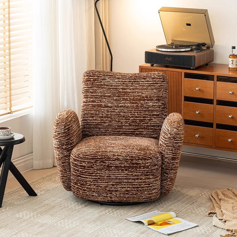 Traditional Vintage Rectangular Cotton-Linen Solid Wood Accent Chair Backrest Armrest For Living Room