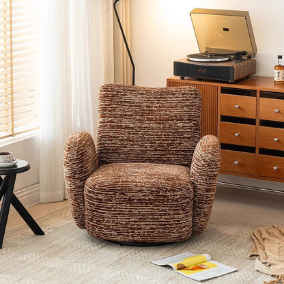 Traditional Vintage Rectangular Cotton-Linen Solid Wood Accent Chair Backrest Armrest For Living Room