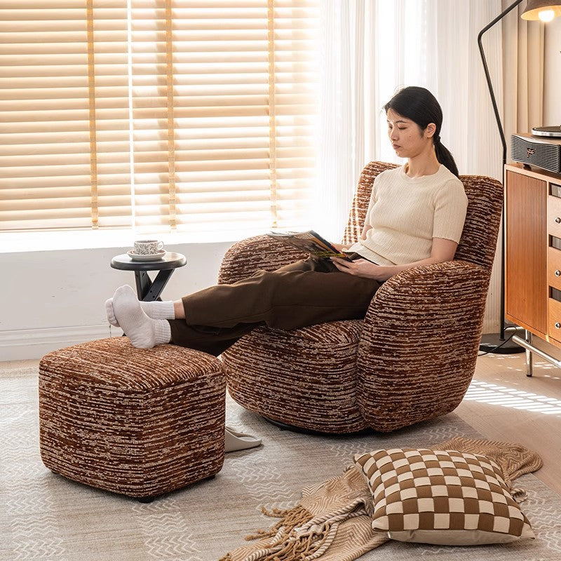 Traditional Vintage Rectangular Cotton-Linen Solid Wood Accent Chair Backrest Armrest For Living Room
