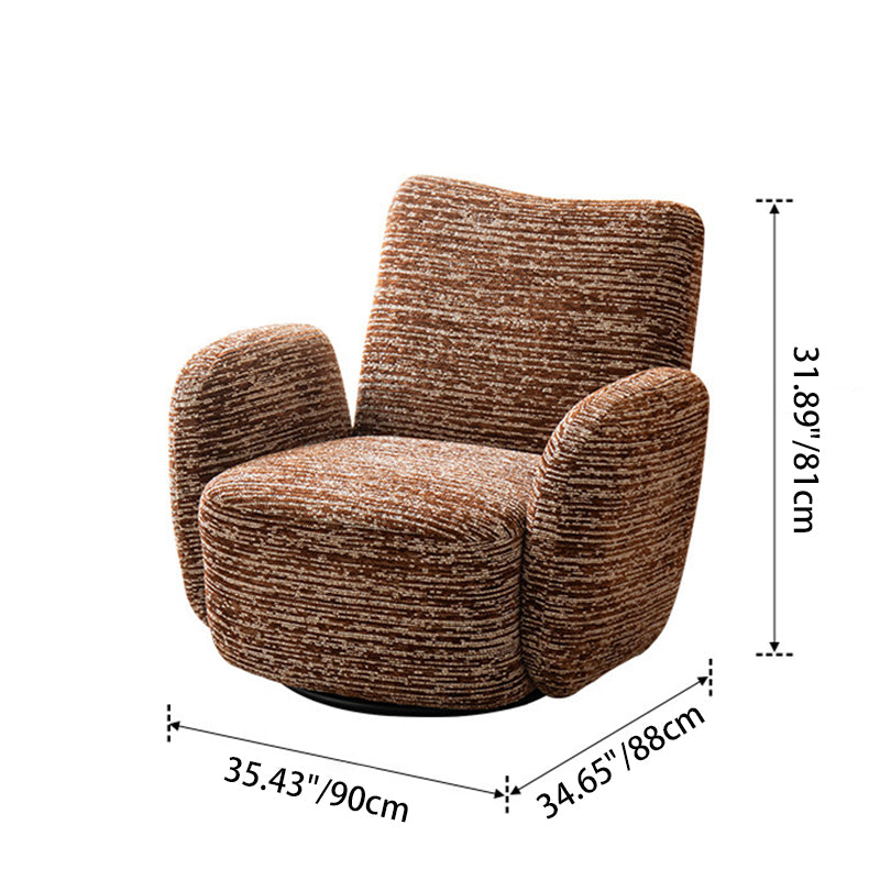 Traditional Vintage Rectangular Cotton-Linen Solid Wood Accent Chair Backrest Armrest For Living Room