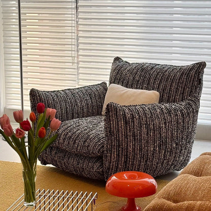 Traditional French Rectangular Linen-Cotton Printed Velvet Ring-Weave Solid Wood Accent Chair Backrest Armrest For Living Room