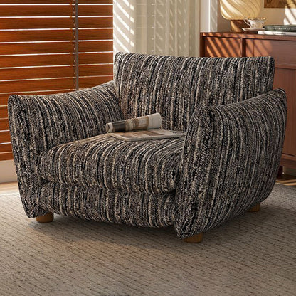 Traditional French Rectangular Linen-Cotton Printed Velvet Ring-Weave Solid Wood Accent Chair Backrest Armrest For Living Room