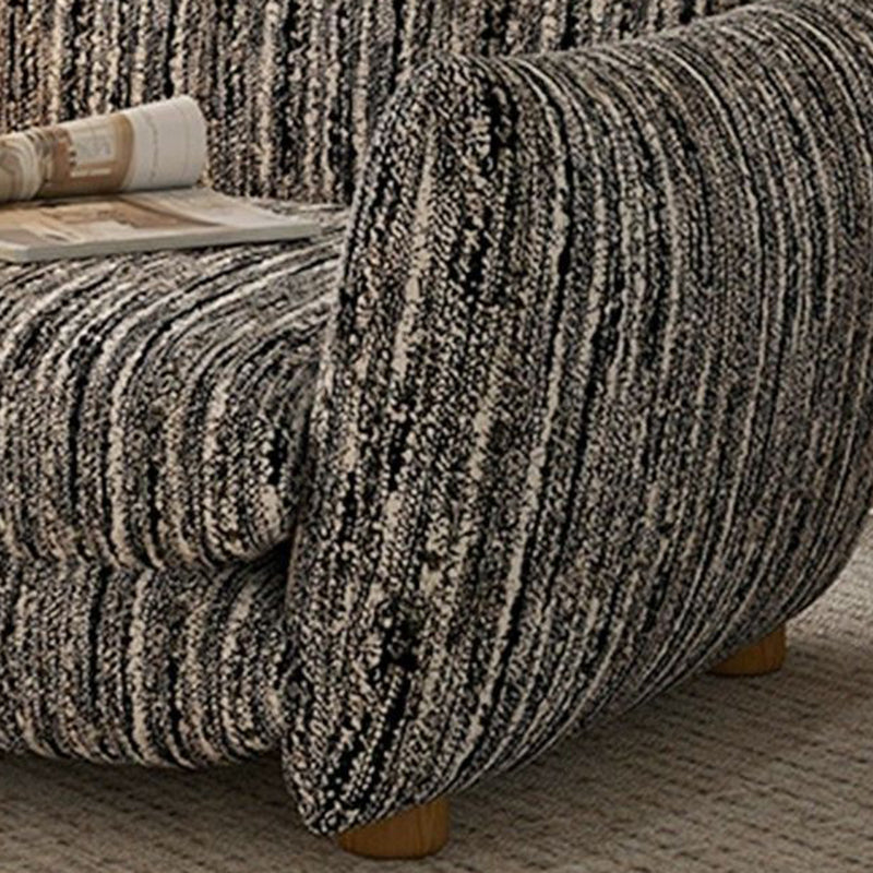 Traditional French Rectangular Linen-Cotton Printed Velvet Ring-Weave Solid Wood Accent Chair Backrest Armrest For Living Room