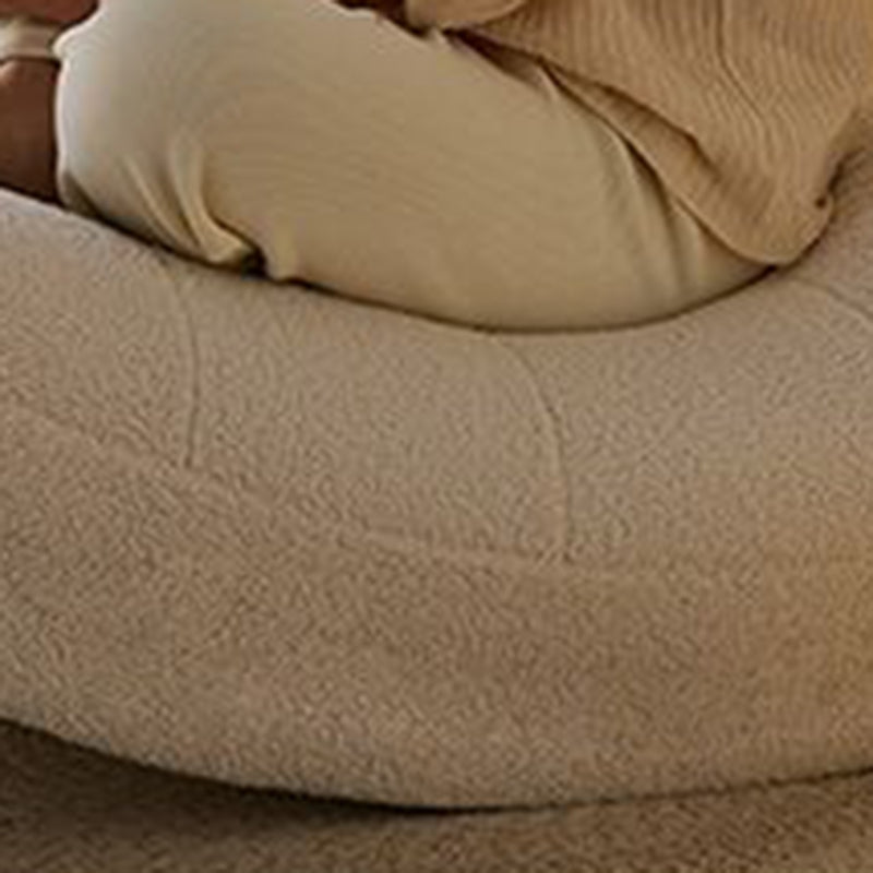 Modern Minimalist Curved Rectangular Sherpa Fabric Solid Wood Rocking Chair Backrest Armless For Living Room
