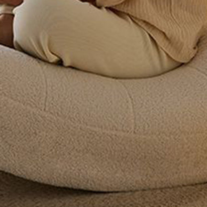 Modern Minimalist Curved Rectangular Sherpa Fabric Solid Wood Rocking Chair Backrest Armless For Living Room