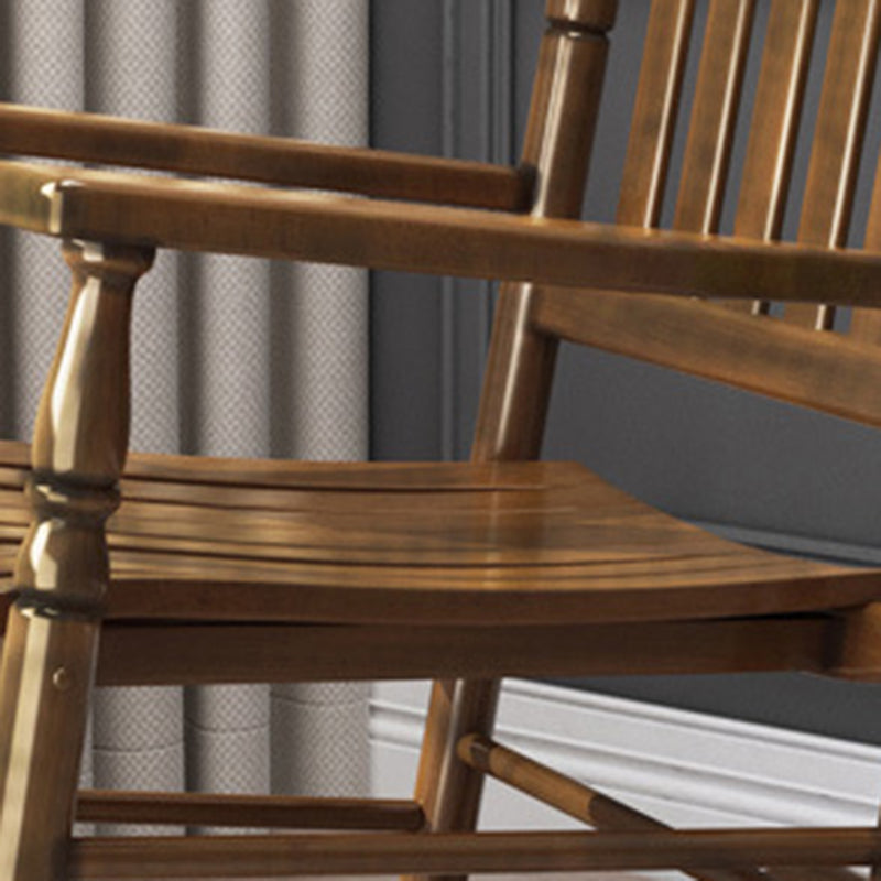Contemporary Nordic Rectangular Solid Wood Rocking Chair Backrest Armrest For Living Room