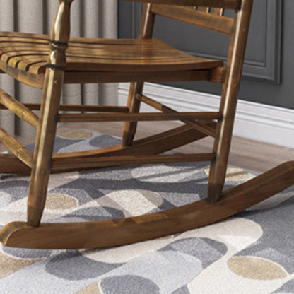 Contemporary Nordic Rectangular Solid Wood Rocking Chair Backrest Armrest For Living Room