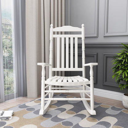 Contemporary Nordic Rectangular Solid Wood Rocking Chair Backrest Armrest For Living Room