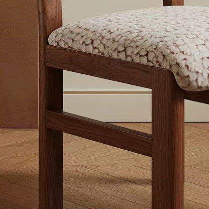 Traditional French Curved Solid Wood Sherpa Fabric Velvet Dining Chair Backrest Armless For Dining Room & Kitchen