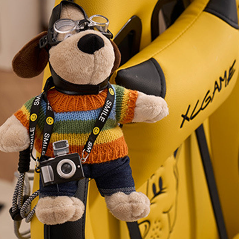 Contemporary Creative Panda Rectangular Microfiber Leather Steel Nylon Desk Chair Adjustable Backrest Swivel & Height-Adjustable Armrest For Home Office