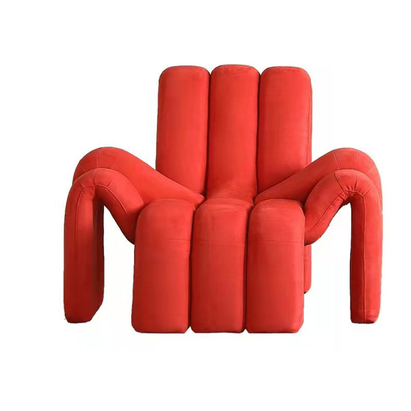 Contemporary Creative Spider-Shaped Solid Wood Velvet Accent Chair Backrest Armrest For Living Room