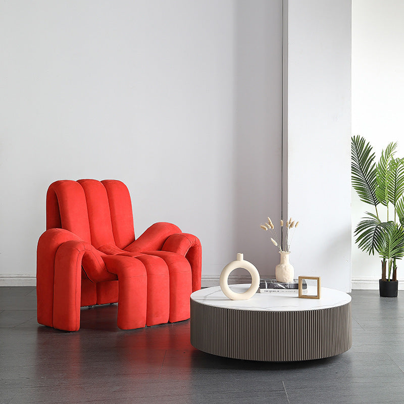 Contemporary Creative Spider-Shaped Solid Wood Velvet Accent Chair Backrest Armrest For Living Room