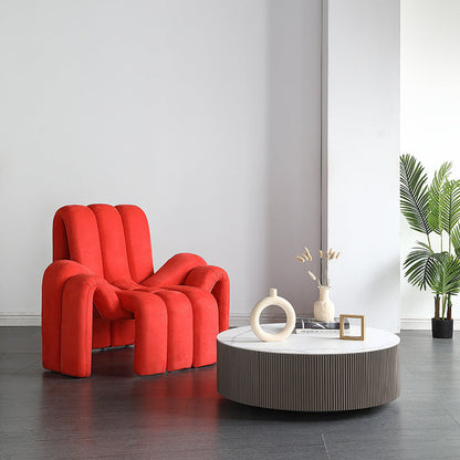 Contemporary Creative Spider-Shaped Solid Wood Velvet Accent Chair Backrest Armrest For Living Room