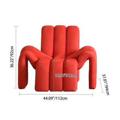 Contemporary Creative Spider-Shaped Solid Wood Velvet Accent Chair Backrest Armrest For Living Room