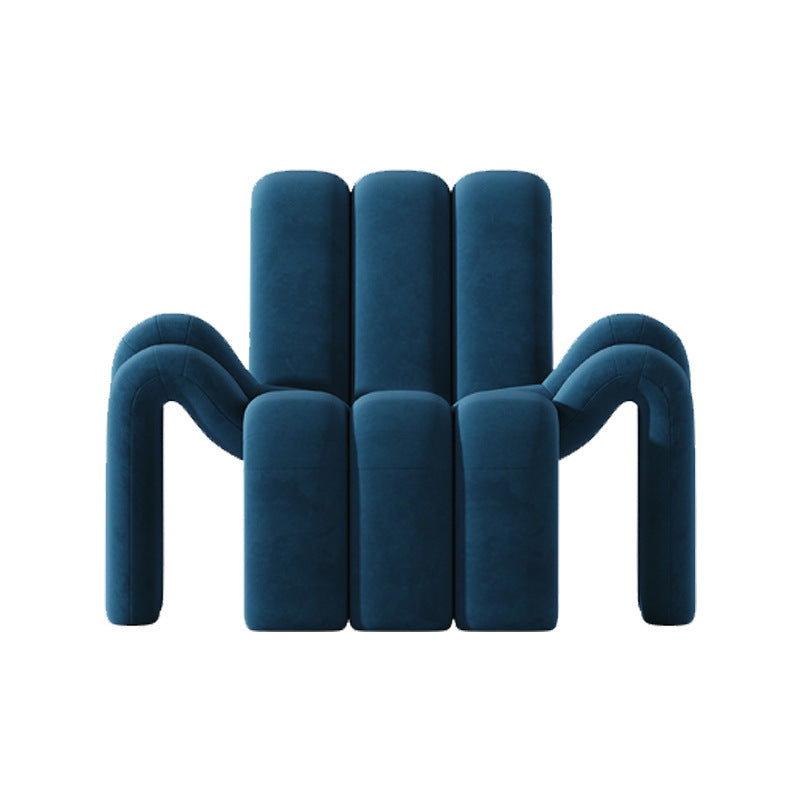 Contemporary Creative Spider-Shaped Solid Wood Velvet Accent Chair Backrest Armrest For Living Room