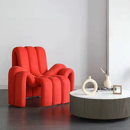 Contemporary Creative Spider-Shaped Solid Wood Velvet Accent Chair Backrest Armrest For Living Room