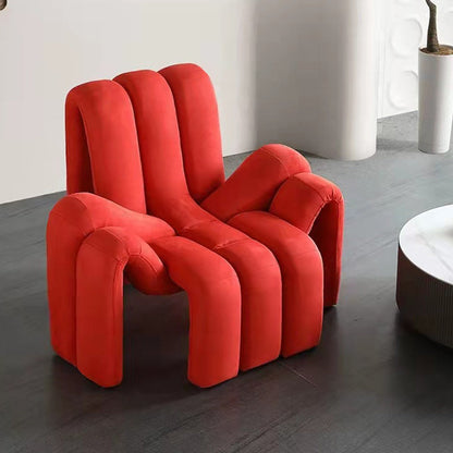 Contemporary Creative Spider-Shaped Solid Wood Velvet Accent Chair Backrest Armrest For Living Room