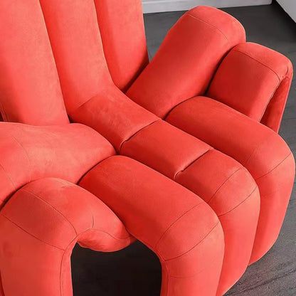 Contemporary Creative Spider-Shaped Solid Wood Velvet Accent Chair Backrest Armrest For Living Room