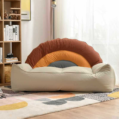 Contemporary Creative Rainbow-Shaped EPP Particle Nano-Leather Accent Chair Backrest Armrest For Living Room