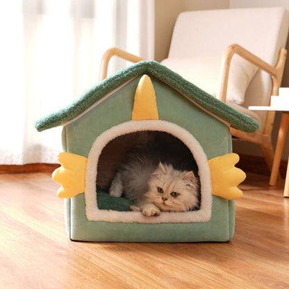 Contemporary Creative Dinosaur-Shaped Arctic Fleece Cat Bed For Bedroom