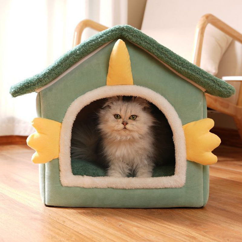 Contemporary Creative Dinosaur-Shaped Arctic Fleece Cat Bed For Bedroom
