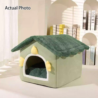 Contemporary Creative Dinosaur-Shaped Arctic Fleece Cat Bed For Bedroom