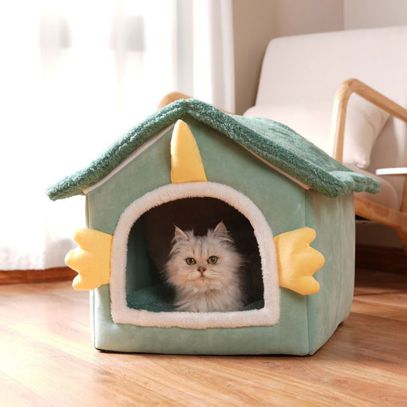 Contemporary Creative Dinosaur-Shaped Arctic Fleece Cat Bed For Bedroom