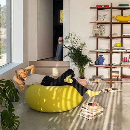 Contemporary Creative Donut-Shaped Velvet Accent Chair Backless Armless For Living Room