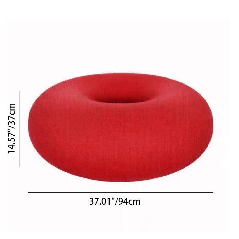 Contemporary Creative Donut-Shaped Velvet Accent Chair Backless Armless For Living Room