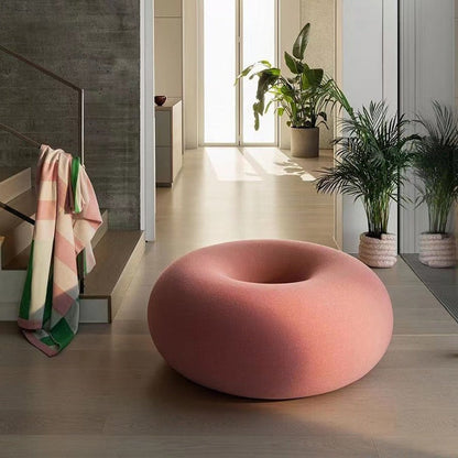 Contemporary Creative Donut-Shaped Velvet Accent Chair Backless Armless For Living Room
