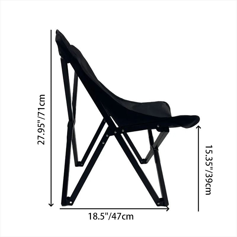Modern Minimalist Rectangular Oxford Aluminum Folding Chair Backrest Armless For Outdoor