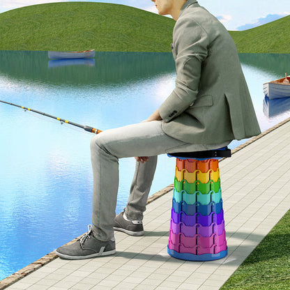Modern Minimalist Cylindrical PP Extendable Folding Stool For Outdoor