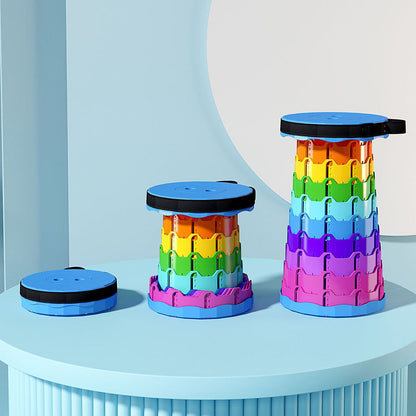 Modern Minimalist Cylindrical PP Extendable Folding Stool For Outdoor