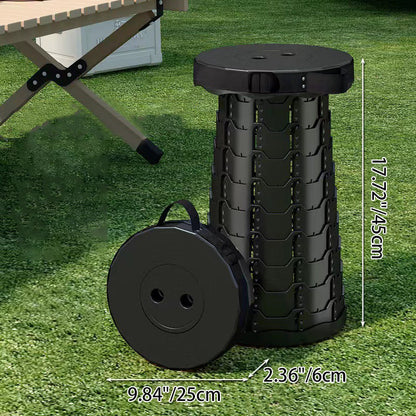 Modern Minimalist Cylindrical PP Extendable Folding Stool For Outdoor