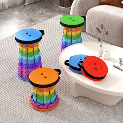 Modern Minimalist Cylindrical PP Extendable Folding Stool For Outdoor