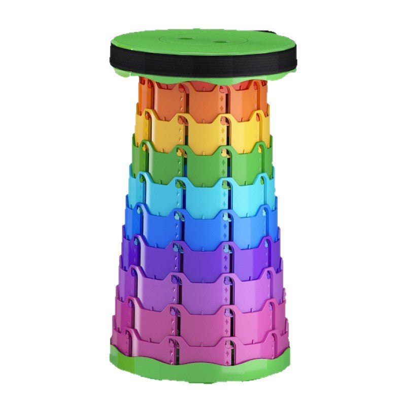 Modern Minimalist Cylindrical PP Extendable Folding Stool For Outdoor
