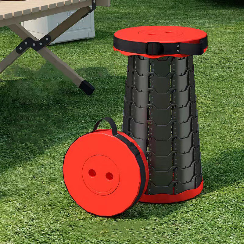 Modern Minimalist Cylindrical PP Extendable Folding Stool For Outdoor