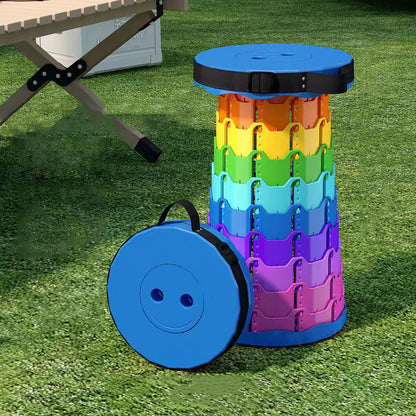 Modern Minimalist Cylindrical PP Extendable Folding Stool For Outdoor