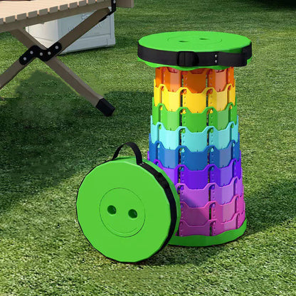 Modern Minimalist Cylindrical PP Extendable Folding Stool For Outdoor
