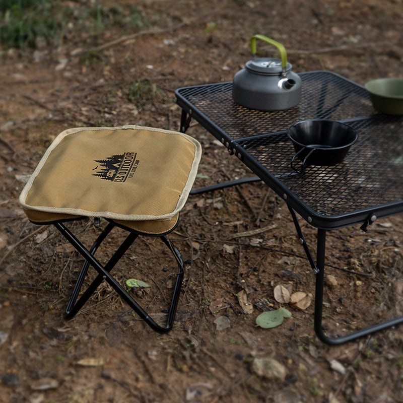 Modern Minimalist Rectangular Oxford Aluminum Folding Stool For Outdoor