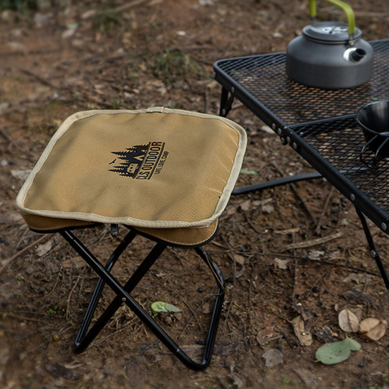 Modern Minimalist Rectangular Oxford Aluminum Folding Stool For Outdoor