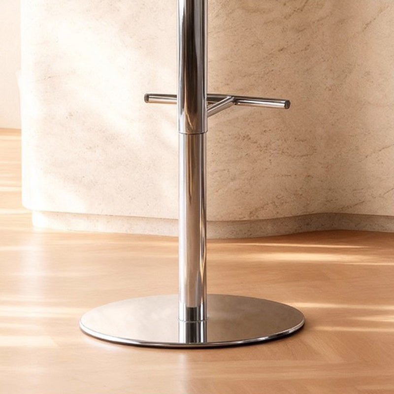 Modern Minimalist Curved Fabric Eco-Leather Stainless Steel Bar Stool Backrest Armrest For Dining Room & Kitchen