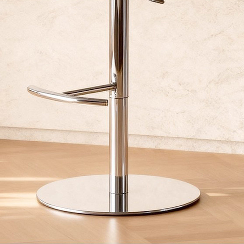 Modern Minimalist Curved Fabric Eco-Leather Stainless Steel Bar Stool Backrest Armrest For Dining Room & Kitchen